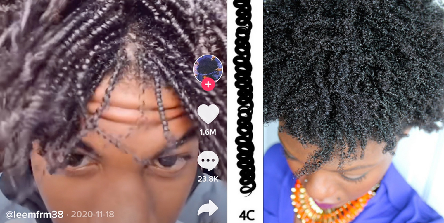 defined 4c hair vs undefined 4c hair picture