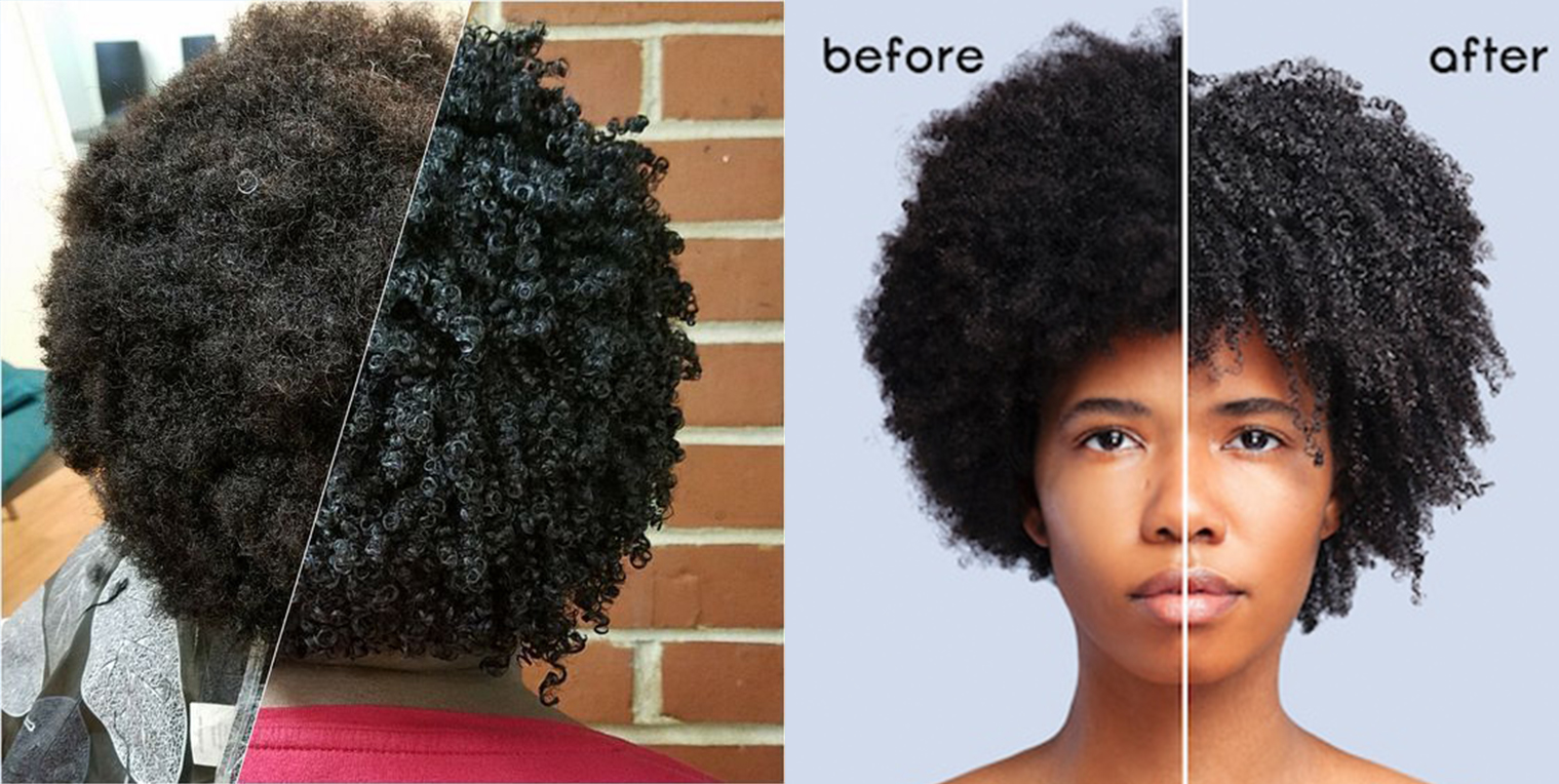 natural hair fluffed vs defined