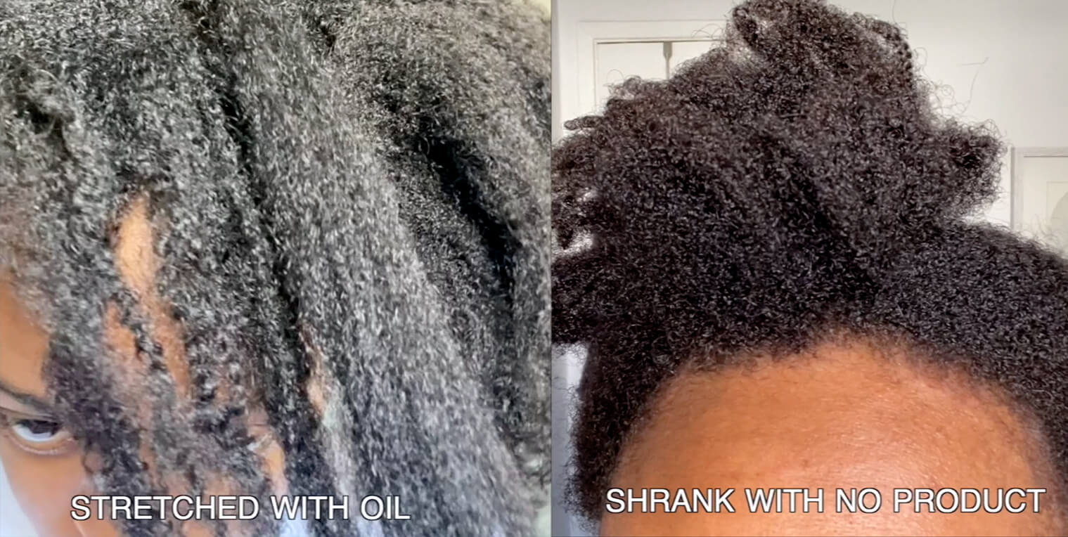 4c hair with oil and without oil