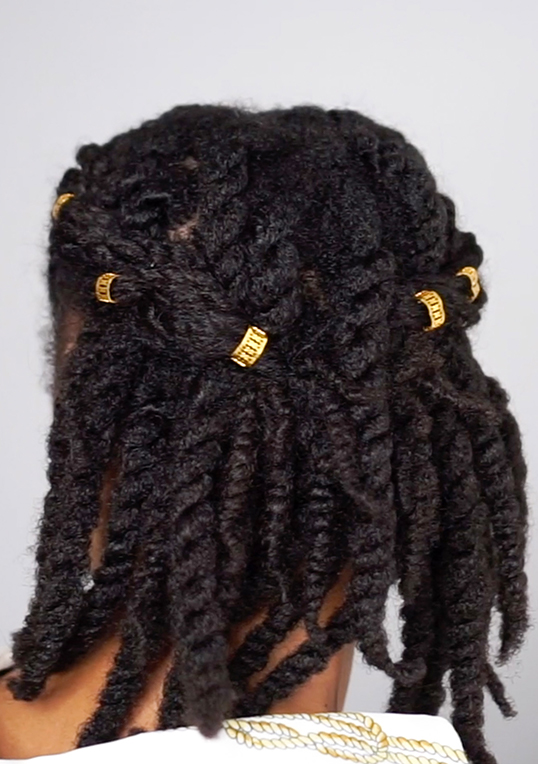hairstyles with loc jewelry