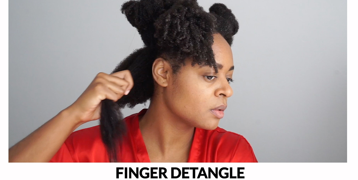 finger detangle 4c hair